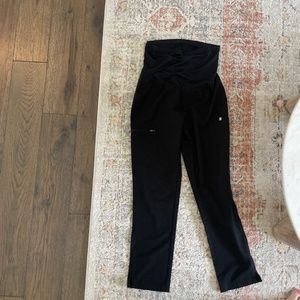 Figs small maternity scrub bottoms black